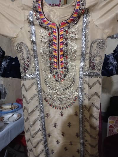 2 Piece Stitched suit four sided embroided dupata and shirt
