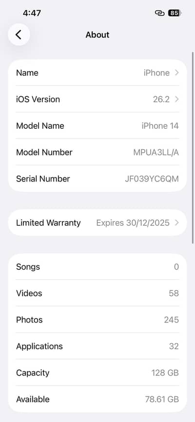 iPhone 14 non pta 128 gb with box