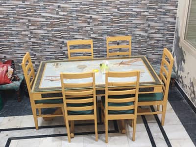 Premium White Oak Dining Table Set – 6 Seater – Excellent Condition
