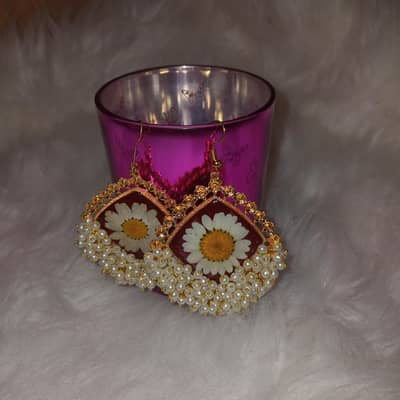 handmade resin jhumkas