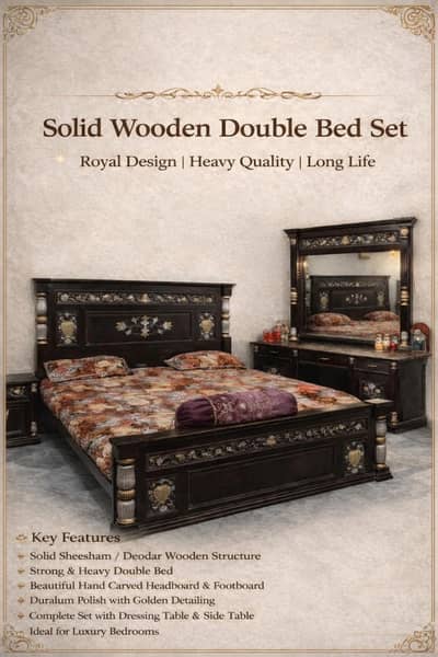 Solid Wooden Bed set