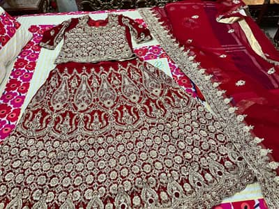 barat lehnga and walima maxi with a gift of bridal purse