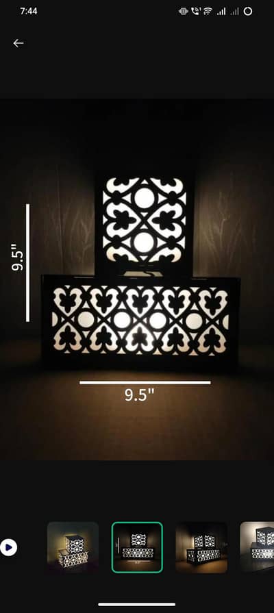 wooden double lamp with deep laser cutting