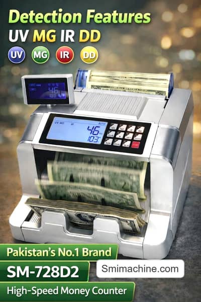 Cash note counting machine, 100% fake note detection, World best machi