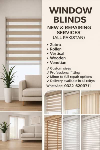 window blinds and Repairing
