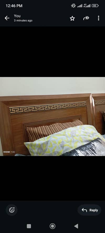 wooden single 2 beds single side table