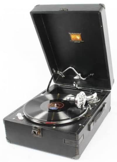 His Master's Voice" (HMV) Portable Acoustic Gramophone