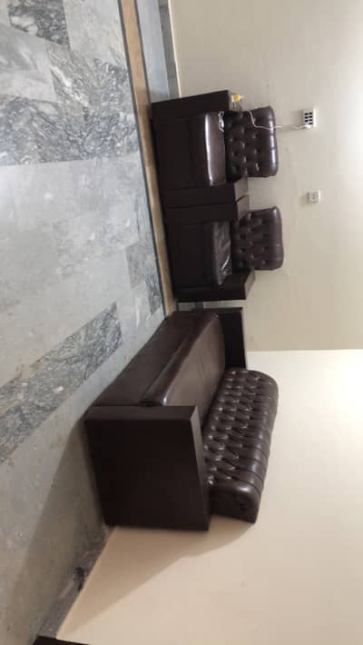 Brown leather sofa 5 seater