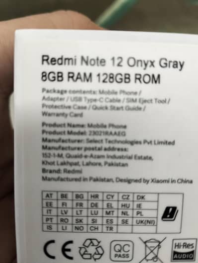 oynx color redmi note 12 8/128