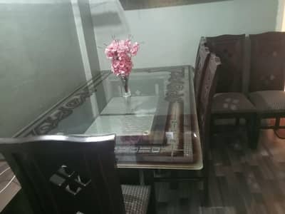 Sheesham pure wood dining table and chairs