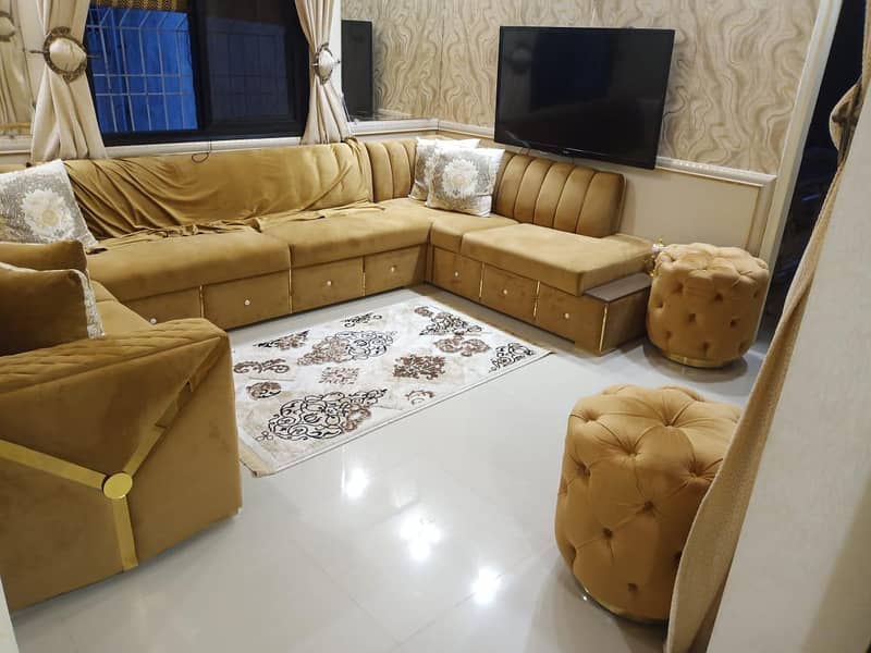 Nine seaters sofa,with stools 1