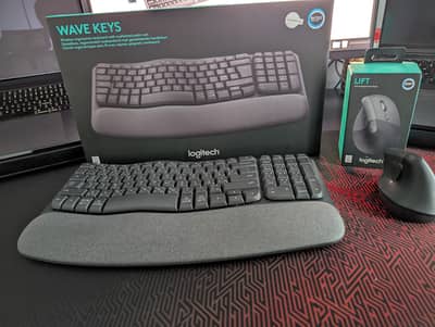 Logitech LIFT + Wave Keys Ergonomic Keyboard and Mouse for sale