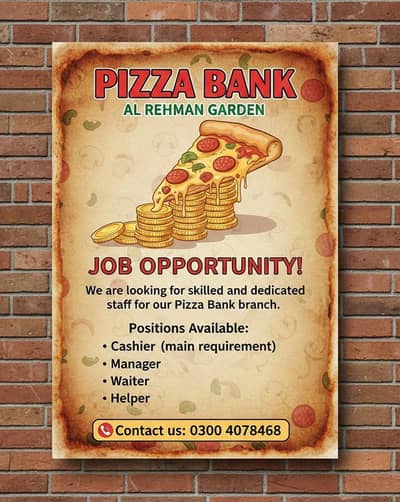 Restaurant Jobs || Cashier || Manager || Waiter || Helper (Male)