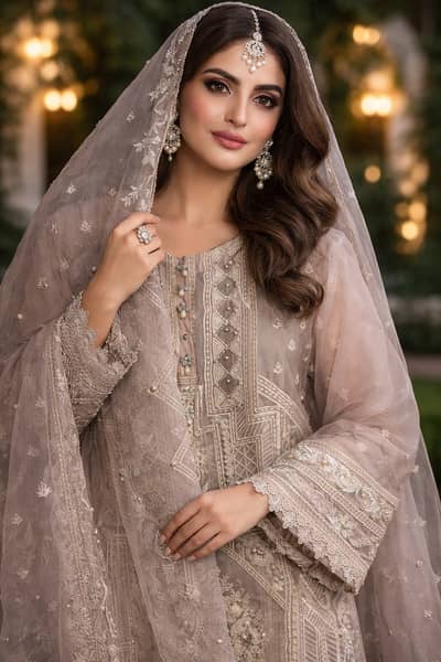 Elegant Knee Length Embroidered Suit