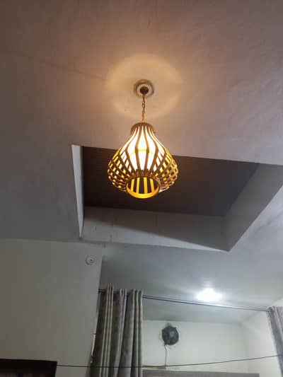 Modern Wooden Hanging Pendant Light – Warm LED Glow