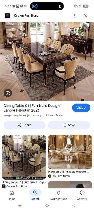 Dining table 8 seater