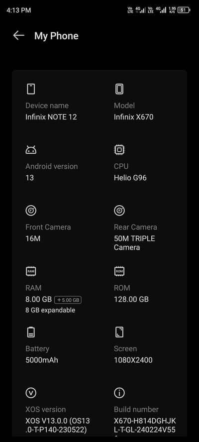 Infinix note 12 G96 8/128