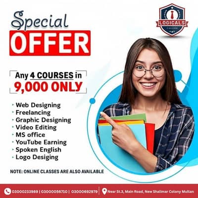 Only courses Any 4 In 9000 at Logicals IT Center