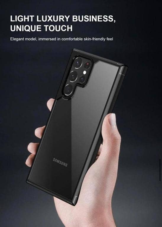 Samsung Shockproof Soft Edges Clear PC back Anti Yellow Case