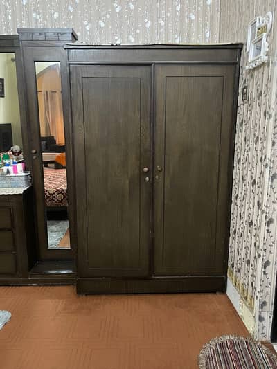 Dark brown spacious wardrobe