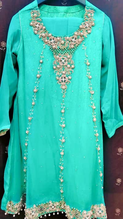 Embroided frock with gharara