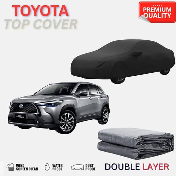 Toyota Corolla Cross Double Layer Car Top Cover | Waterproof, Dustproof & Scratch-Resistant | Model-Specific Fit