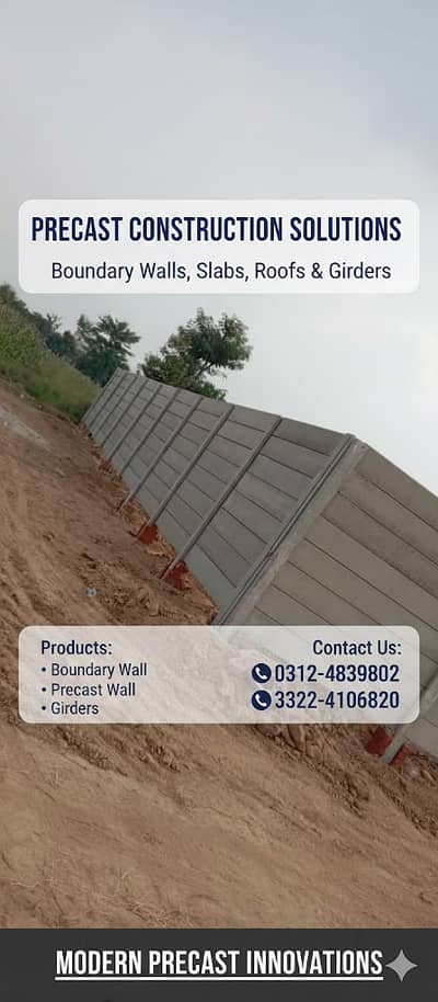 Boundary Wall Contractor | Precast Wall, Roof & Slab Work