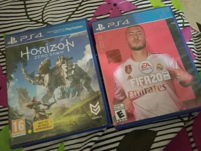 PS4 games for sale horizon zero dawn and fifa 20 in a good condition