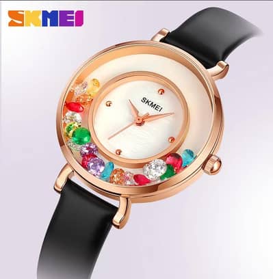 Crystal Pattern SKMEI  2041 3 bar Quartz Colorful Leather time