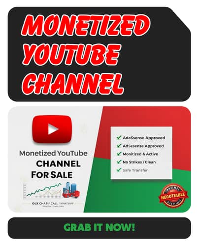 Monetized YouTube Channel for Sale | AdSense Approved | Earning Chann