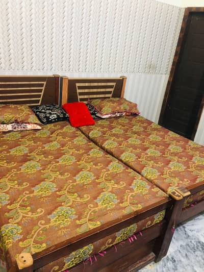two wooden single bed for sell