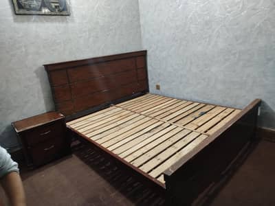 double bed wooden