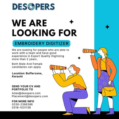 Senior Embroidery Digitizer EXPORT QUALITY