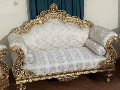 Brand new 7 seater chinioti pure wooden sofa set for sale designer