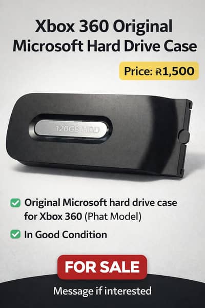 Xbox 360 original Microsoft hard drive case or cover for sale