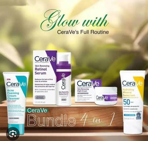CeraVe 4 in 1 Beauty Kit – Original Complete Skincare Set with Cleanser, Moisturizer & Sunscreen | Dermatologist Recommended Face & Body Care for Hydrating, Repairing & Glowing Skin