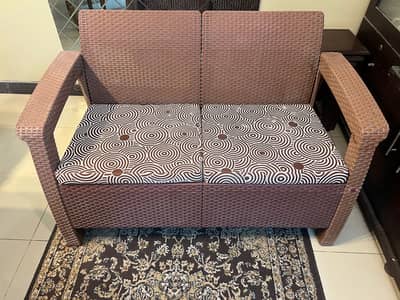 2 Seater Sofa with Printed Cushions