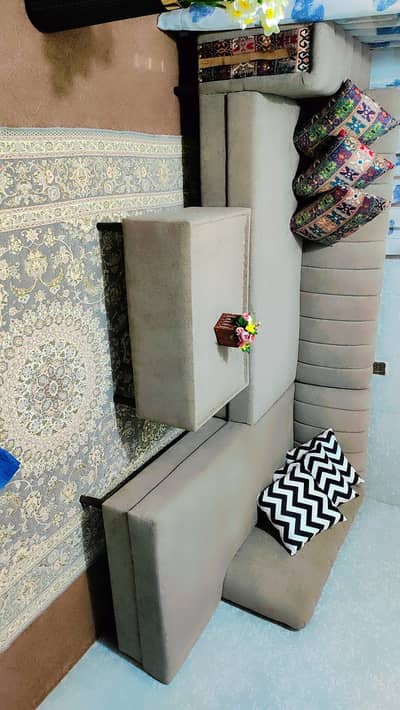 L shape sofa light brown color