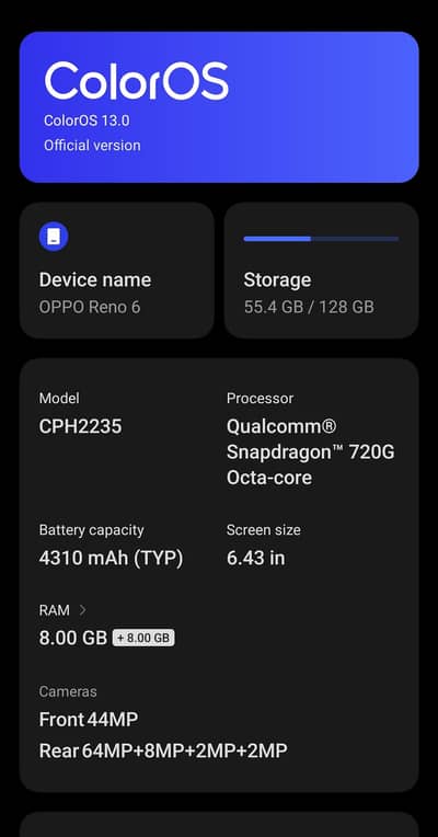 OPPO Reno 6 campete box