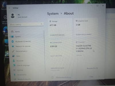 Dell 5580 laptop core i7 7th gen with graphics card