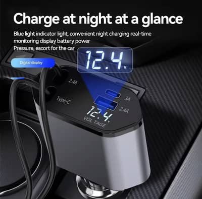4 in 1 Super fast Car Charger (Allow To Open)