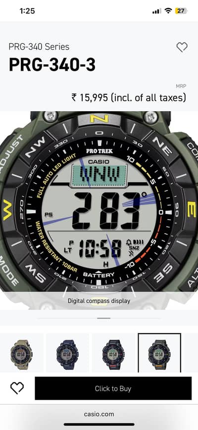 Casio Pro trek PRG 340-3