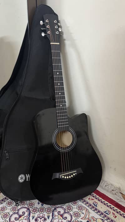 New Acoustic Guitar with Bag,  Capo and pick