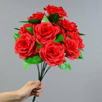 Artificial silky flowers bunch of 12 flowers for decorations
