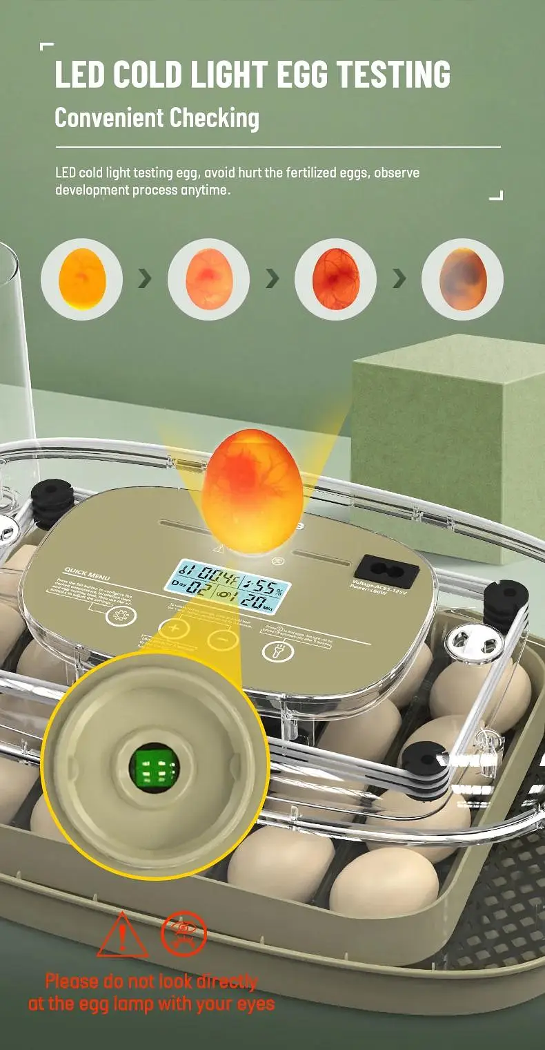 24 Eggs incubator | Hatching machine | automictic incubator | Brooder — photo 8