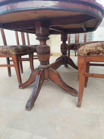 Combo of Wooden 6 Chairs and Dinning Table