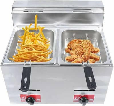 12 Liter Double Tank Gas Deep Fryer Perfect Commercial auto Ignition