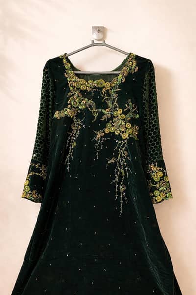 High-Premium Velvet Dress Full Embroidery