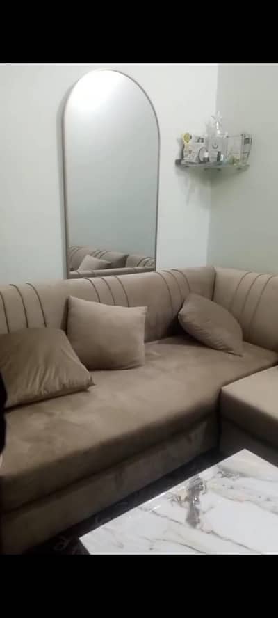 L Shaped creme color Newly Bought set