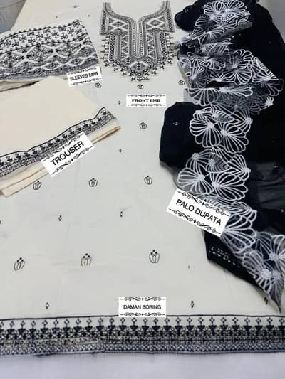 DHANAK EMBROIDERED SUIT 3pc